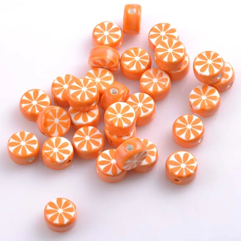 10 шт. круглые керамические бусины с принтом 16 Х9 мм|beads loose|loose beadsspacer beads |