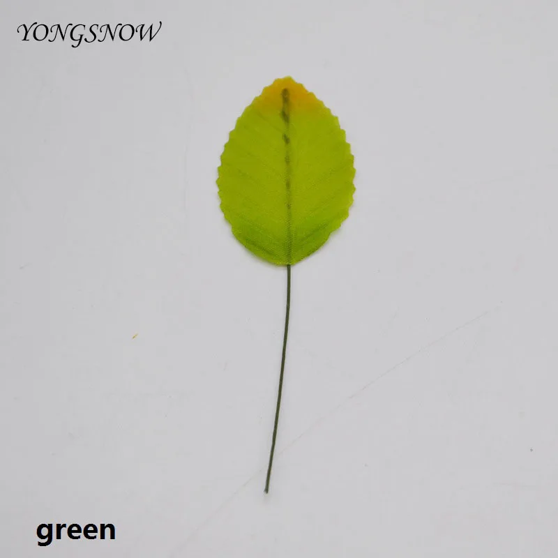 green 40 шт./лот, искусственные листья, искусственные листья, шелковые цветы для рукоделия, вечерние, свадебные украшения, скрапбукинг, товары для цветов - Цвет: green