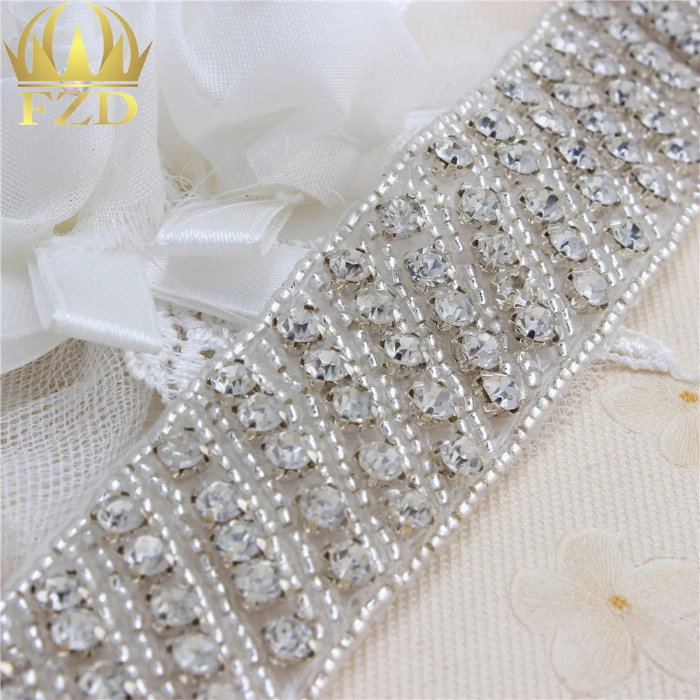 1 ярд свадебные хрустальные аппликации Стразы пришитое украшение для платья