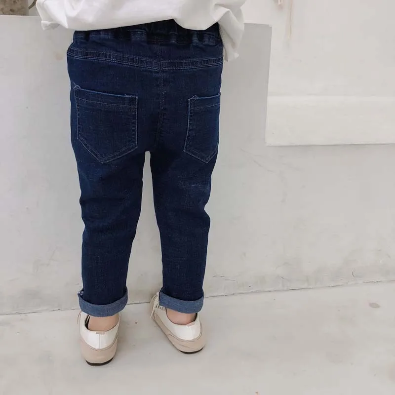 Модные джинсы в Корейском стиле для маленьких девочек 2 цвета универсальные