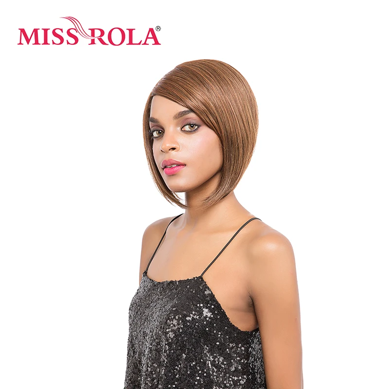 Miss Rola короткие прямые синтетические волосы парики 2 10 дюймов канекалон Высокая