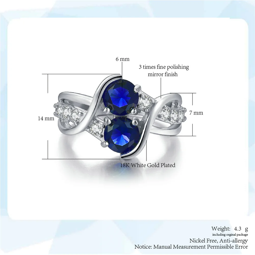 Изысканные круглые кольца с синим цирконием для женщин обручальные Обручальные