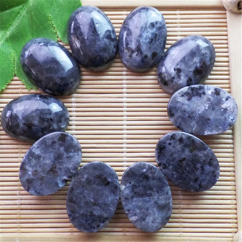 (10 шт./лот) оптовая продажа натуральный Larvikite овальный кабошон 25x18x8 мм Бесплатная