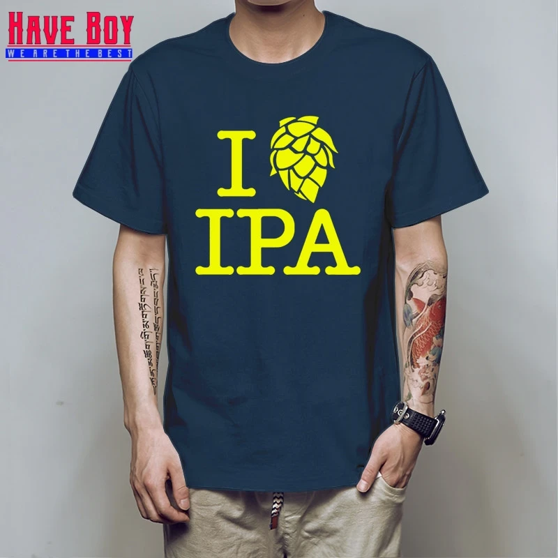 Летняя мужская футболка с надписью «HAVE BOY» и надписью «I Love IPA», Повседневная хлопковая футболка с коротким рукавом, забавное пиво, Мужская бледная футболка с надписью IPA, HB444