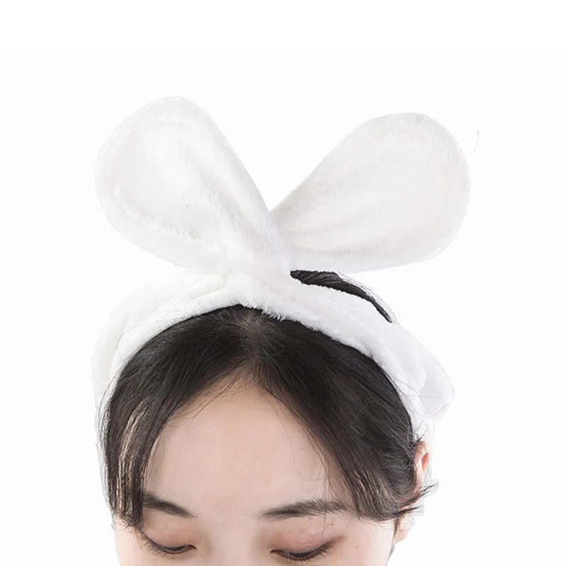 Повязка на голову женская мягкая эластичная с заячьими ушками