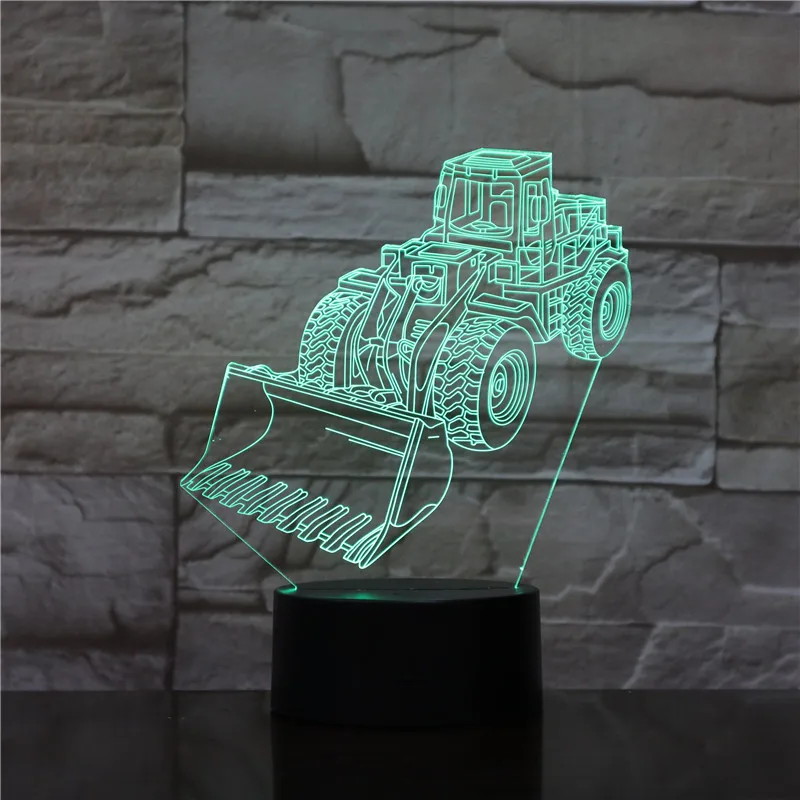 Светодиодный ночсветильник с вилочным погрузчиком украшение 3d иллюзией 7 цветов