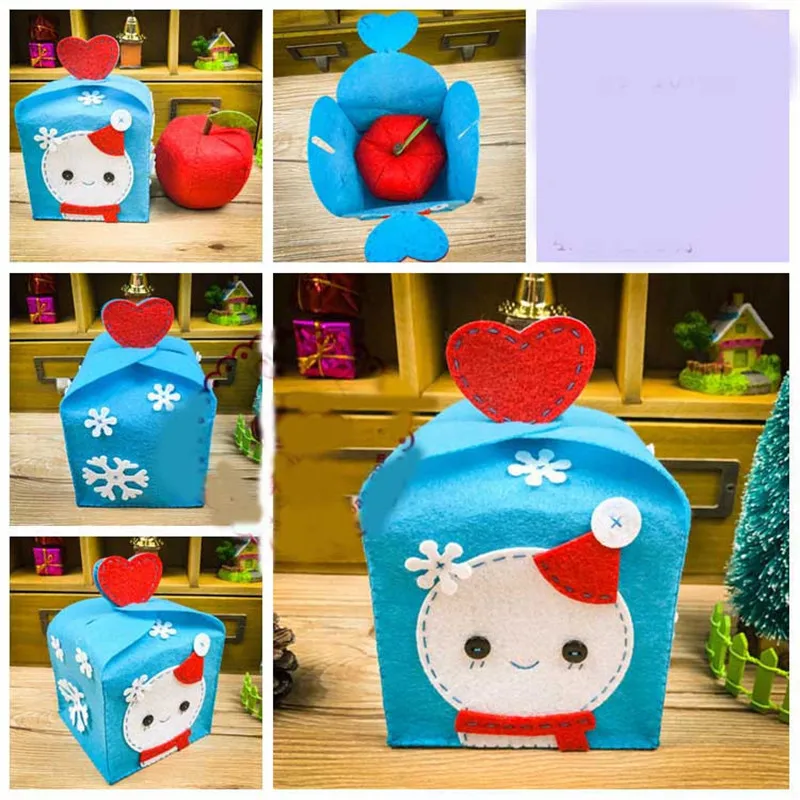 Fashion Folded Colorful Christmas Apple Box Packing Cupcakes Dessert Cookies Candy Gift Festival Present Bag | Дом и сад