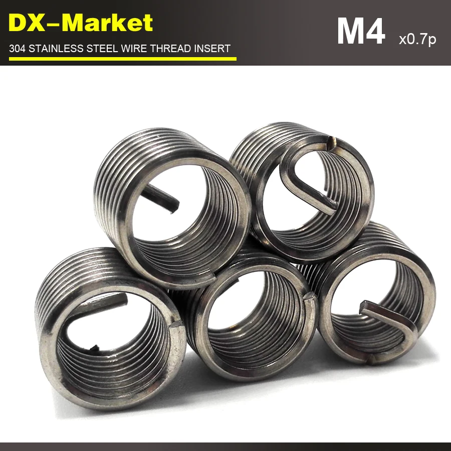 M4* 1D* 0,7 P, 100 шт, 304 вставки для резьбы коррозионностойкое сталь, антикоррозийная сменная Резьбовая для двигателя застежка-молния