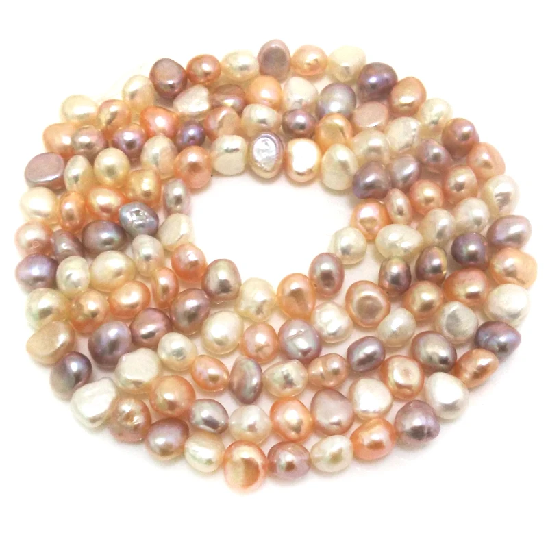 

34 inches AAA 8-9mm High Luster Multicolor Nugget Baroque Pearl Loose Strand