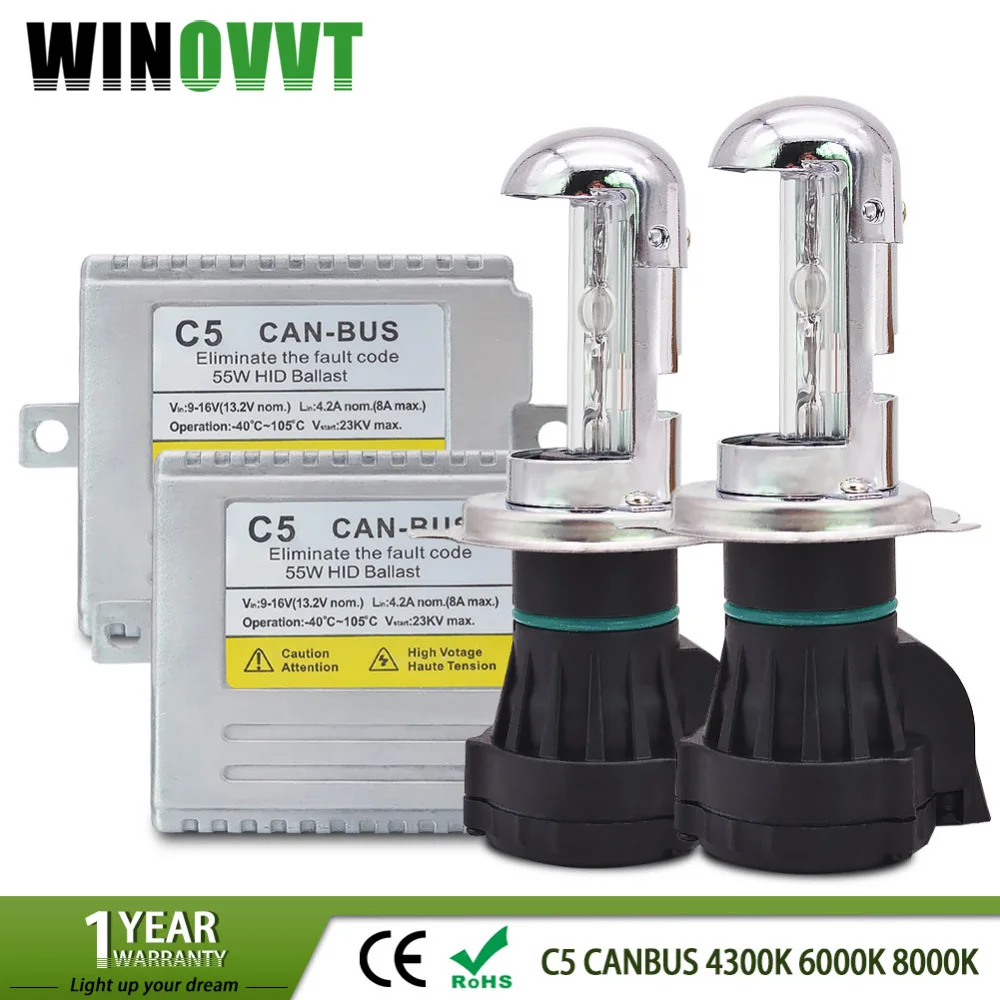 H4 ксенон высокое фара ближнего света комплект 55 W CANBUS спрятал набор для биксенона