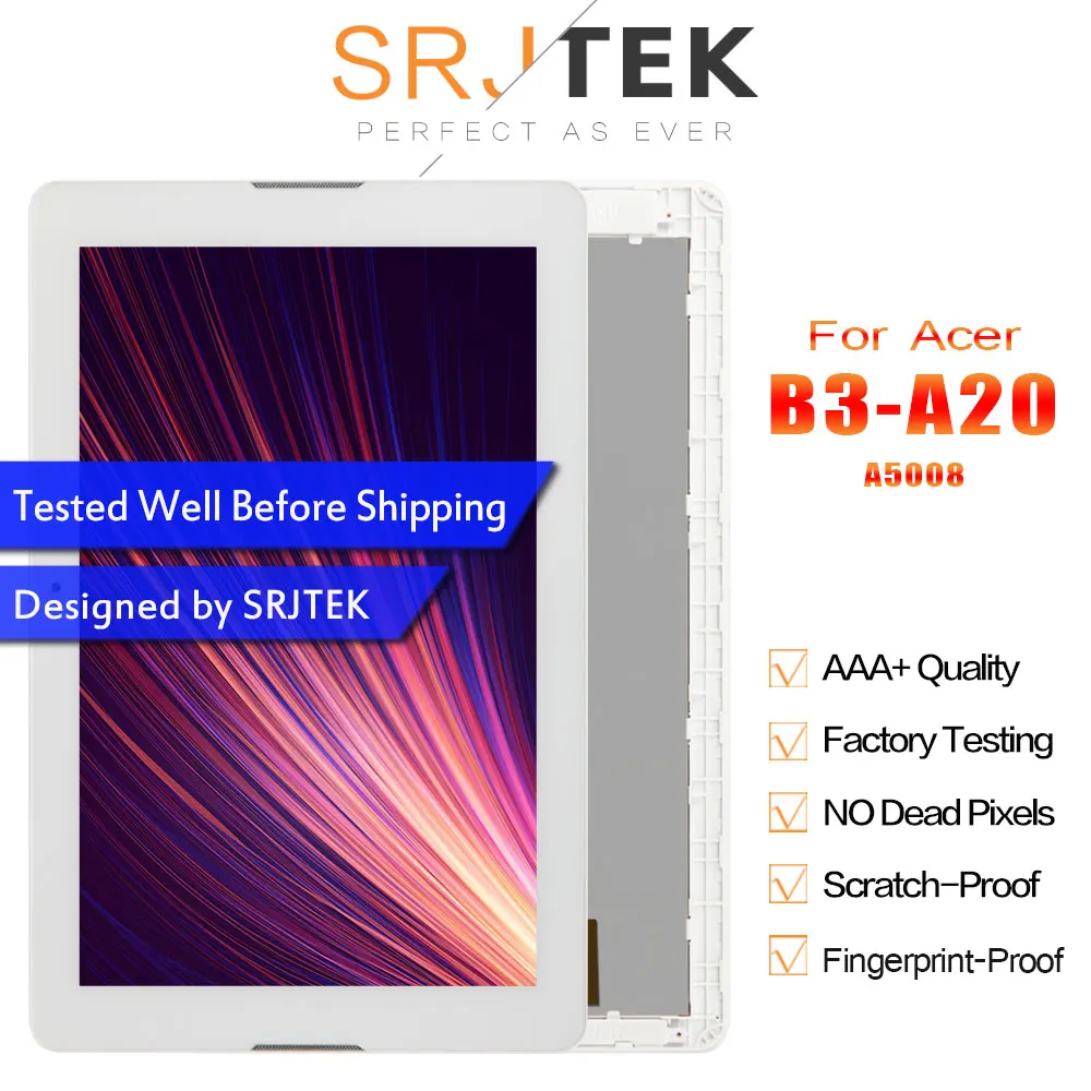 Srjtek ЖК дисплей Матрица для Acer Iconia One 10 B3 A20 A5008 экран сенсорный дигитайзер