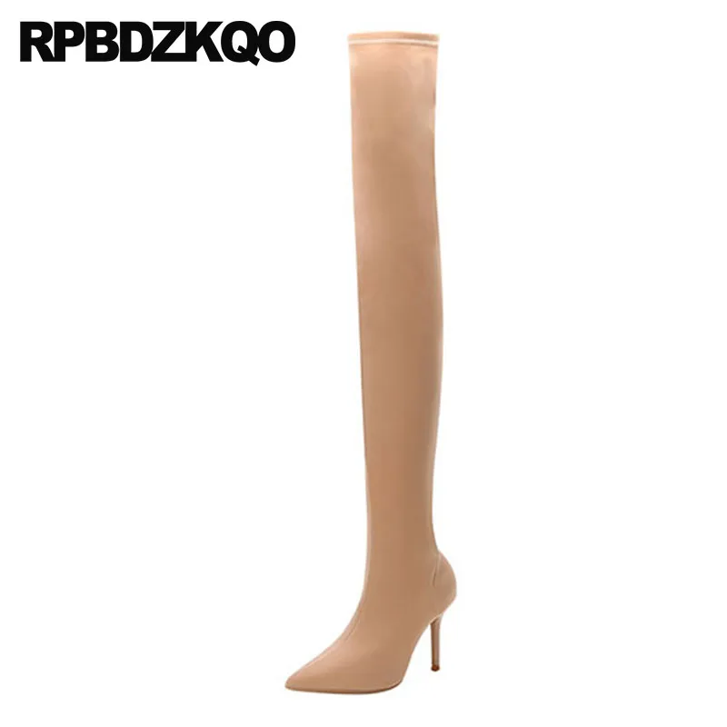 сексуальный протяжение сатин стилет марка на каблуке Дизайнерская обувь женская