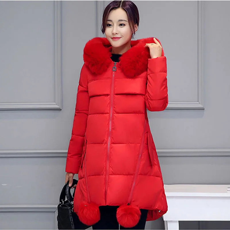 Cotton Winter Jacket Women Coat Parka Hooded Warm Plus Size 6XL Outerwear fur collar Manteau Femme MY48|Женские парки| |