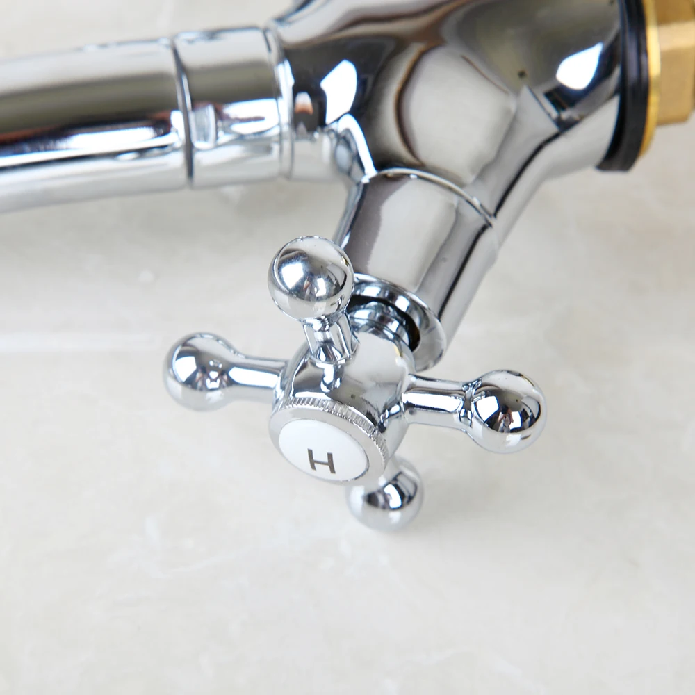 KEMAIDI RU смеситель для кухни из полированной хромированной латуни двойная ручка