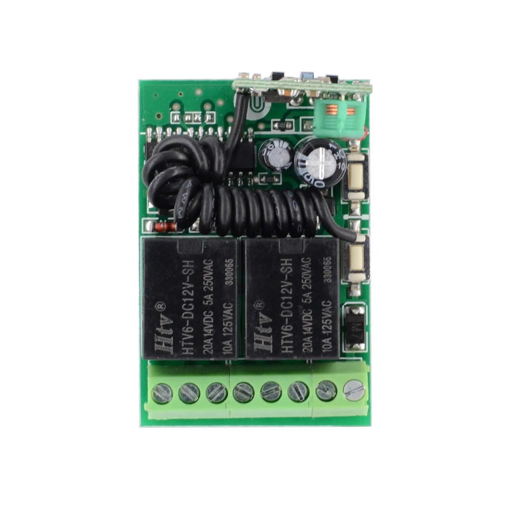 RF 433Mhz DC 12V 2CH беспроводной пульт дистанционного управления, светильник, переключатель, черный, ВКЛ./ВЫКЛ. Передатчик, мини-реле, Переключатель приемника