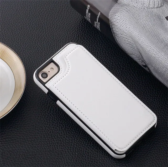 White Кошелек чехол для телефона из искусственной кожи для iPhone XR XS Max 7 8 Plus флип-держатель для карт карман для samsung S10 Plus S8 S9 Note8 чехол - Цвет: White