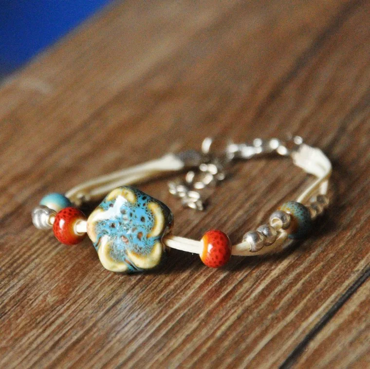 Модный китайский керамический браслет SEA MEW фарфоровые браслеты с бусинами для