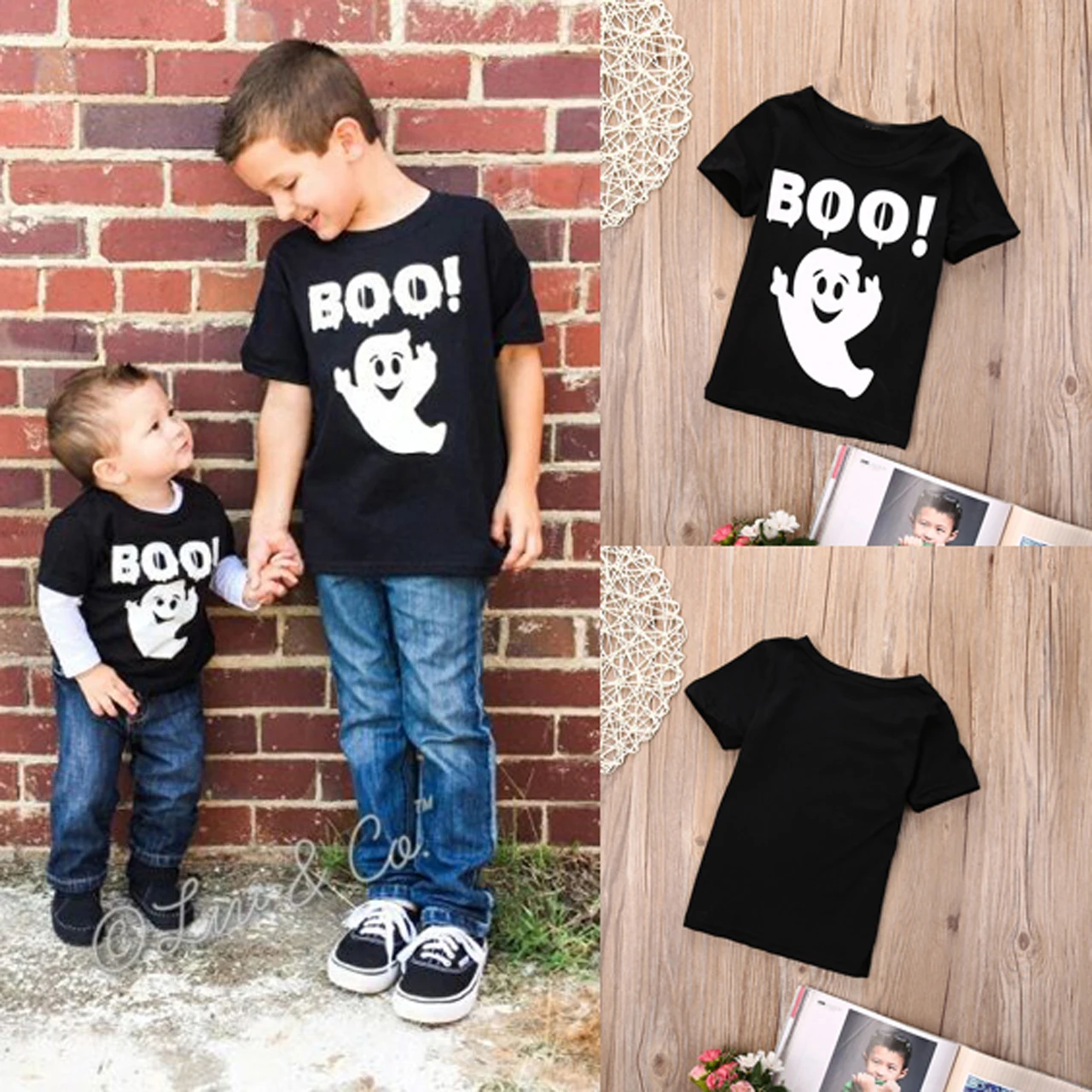 Новинка летняя модная детская футболка с короткими рукавами и принтом призрака