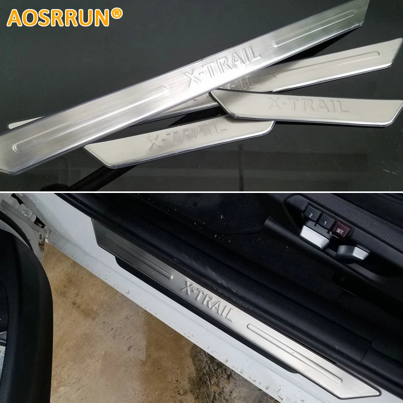 

Бесплатная доставка, Стайлинг автомобиля AOSRRUN, накладка из нержавеющей стали на порог, автомобильные аксессуары для Nissan X-trail 2007-2012