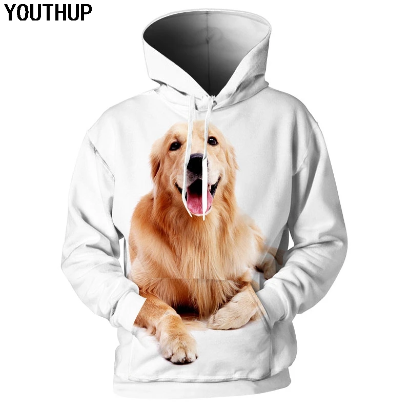 YOUTHUP 2020 осенние толстовки с 3d принтом животных для мужчин и женщин капюшоном