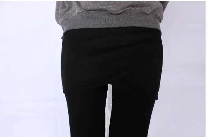

Casual Leggings Women Fitness Autumn Winter plus size 5XL outwear long Pants New Arrival Cross side Leggings with skirt Y059