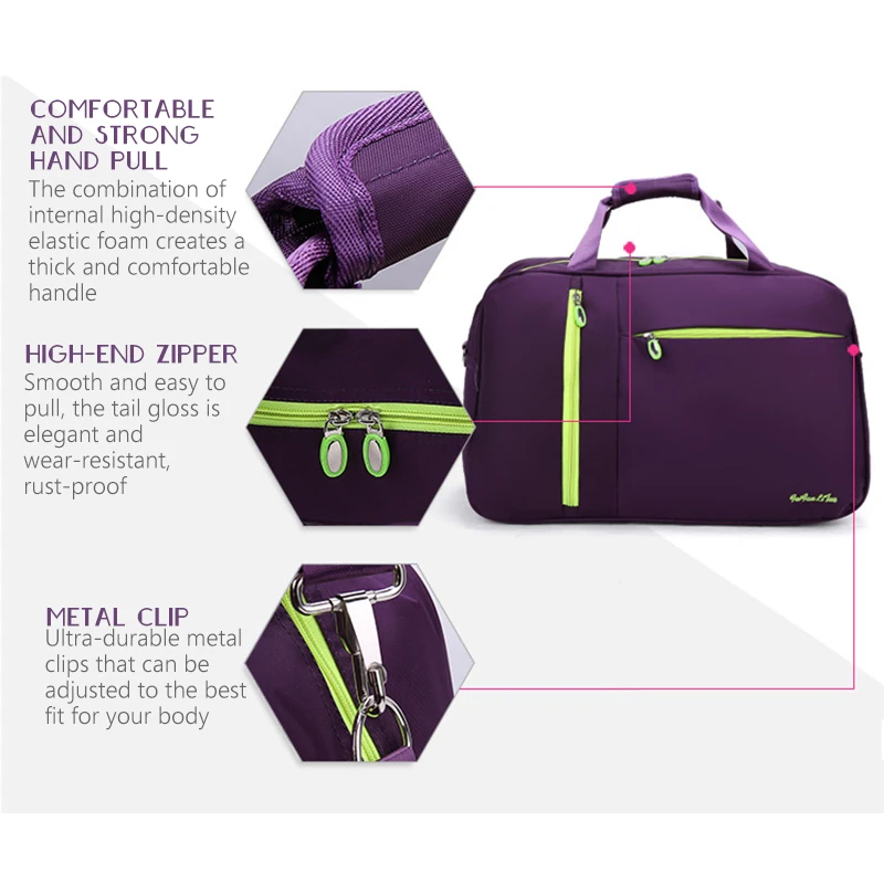 Women Gym Bags Solid Nylon Waterproof Handbag Ladies Large Capacity Bag High Quality wear-resistant Female | Спорт и развлечения
