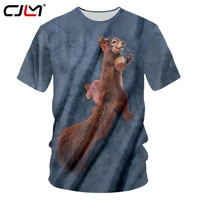 cjlm summer 3d tee cool men funny print cute brown squirrel oversized t shirt wholesale hip hop streetwear loose tee shirt 7xl