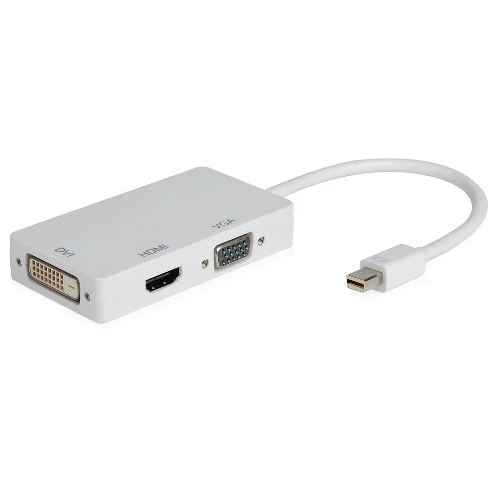 Лучшие предложения HDMI / DVI VGA Кабель-адаптер мини-дисплей порт (Thunderbolt) (R) 3 в 1 белый |