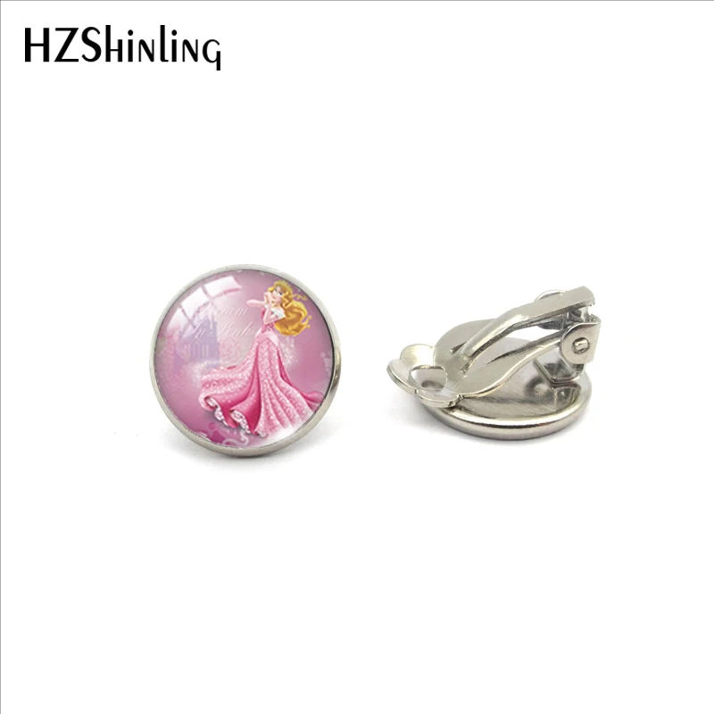 6-Silver Модные сказочные серьги-клипсы с кабошонами из стекла в стиле принцессы Эльзы, Снежной королевы, ювелирные изделия без проколов, клипсы - Окраска металла: 6-Silver