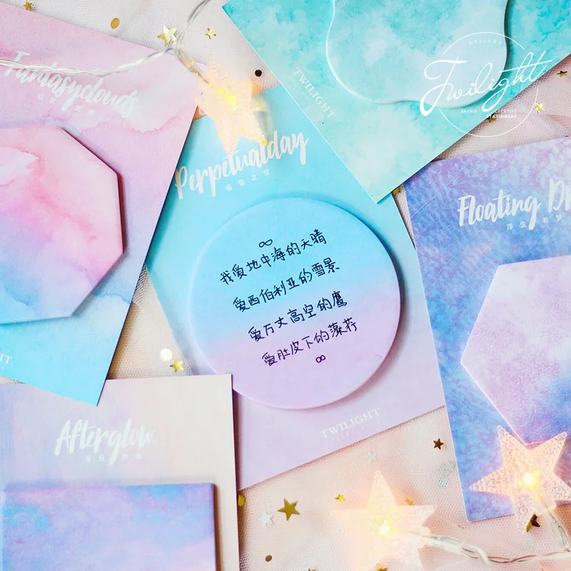 30 листов/подушечек милые акварельные геометрические блокноты липкие