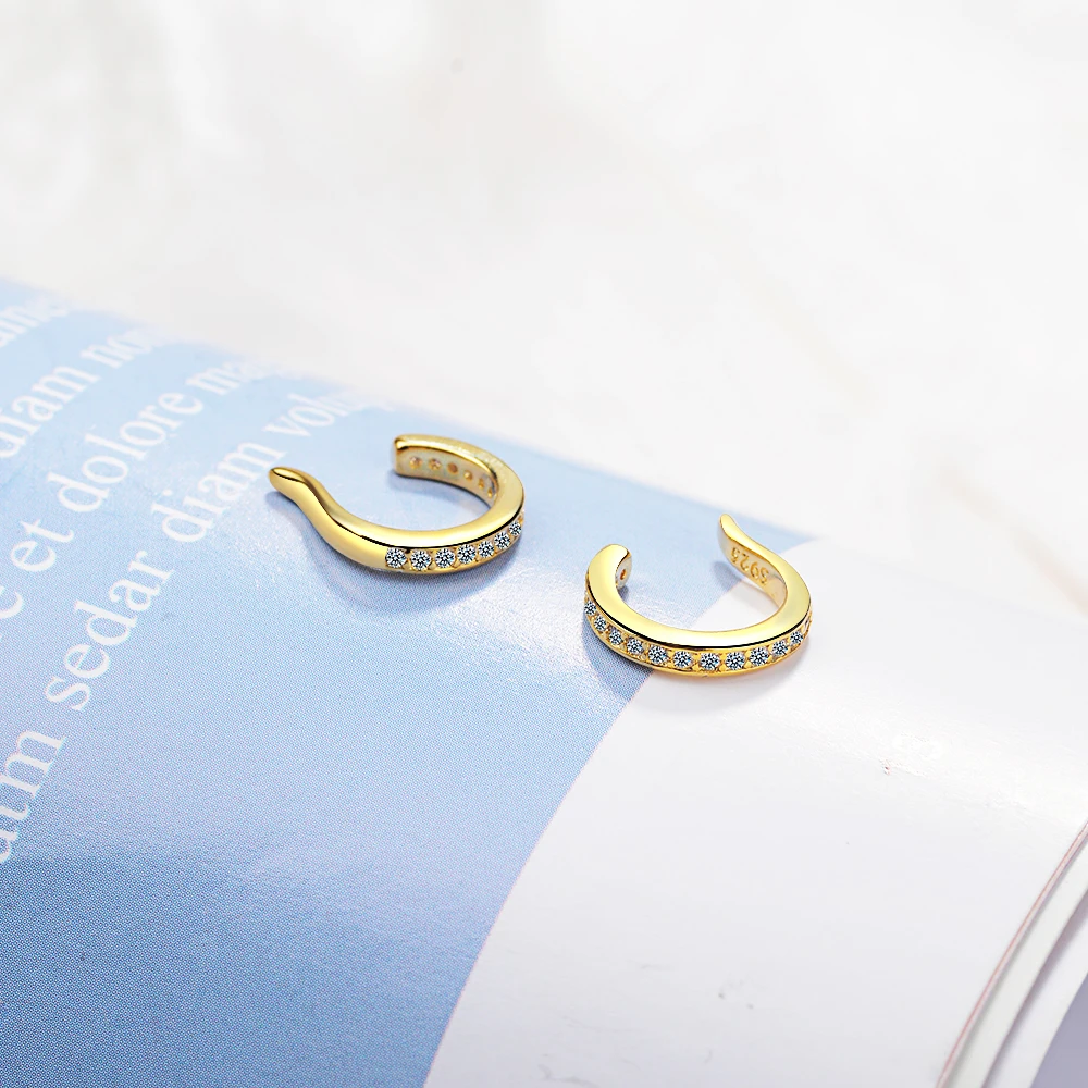 Ear Cuff Micro Pave Cz Circle 925 Sterling Silver Mix Rainbow Earrings No Pierced Stack Small Sized Little Girl Earring | Украшения и