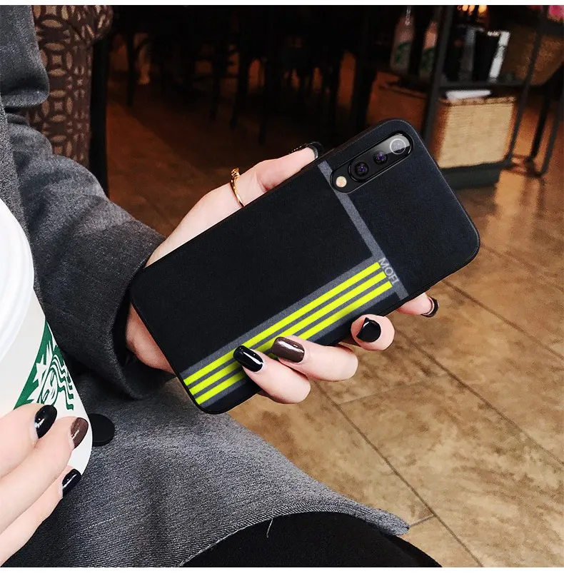 For Xiaomi Mi9 Se Case Cover For Xiaomi Mi9 Case Back Cover Sport Exercise Stripe Pattern Yellow For Xiaomi Mi 9Se Case