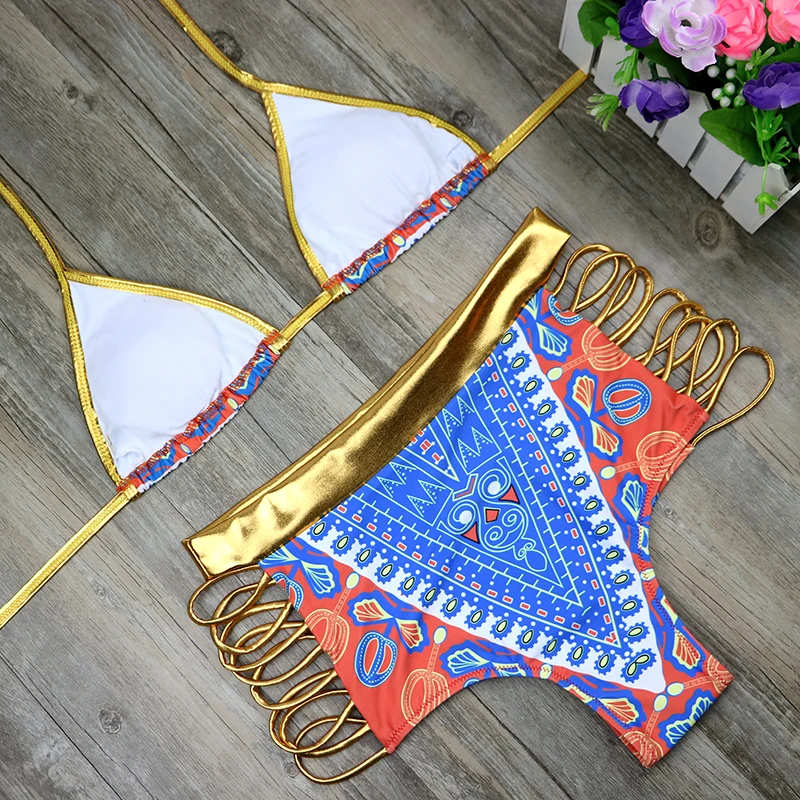 Новинка 2019 комплект бикини из двух предметов с принтом в африканском стиле