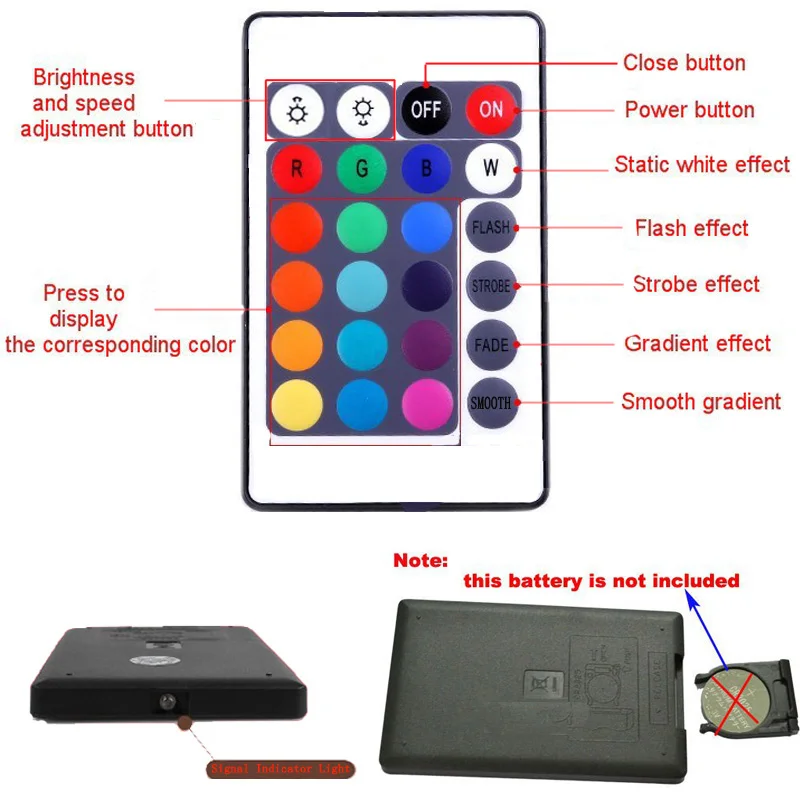 

LED RGB controller DC12V-24V Double Output 24key 44key IR Remote controller For 5050 2835 RGB led strip