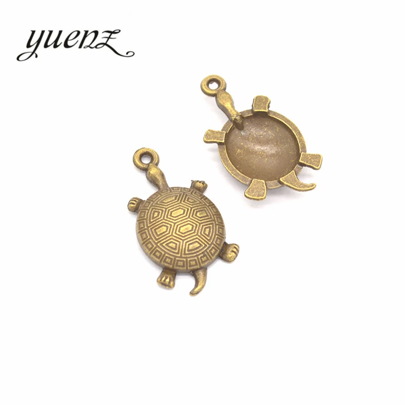 YuenZ 5 шт. 2 цвета античное серебряное Животное Черепаха Шарм подходит для