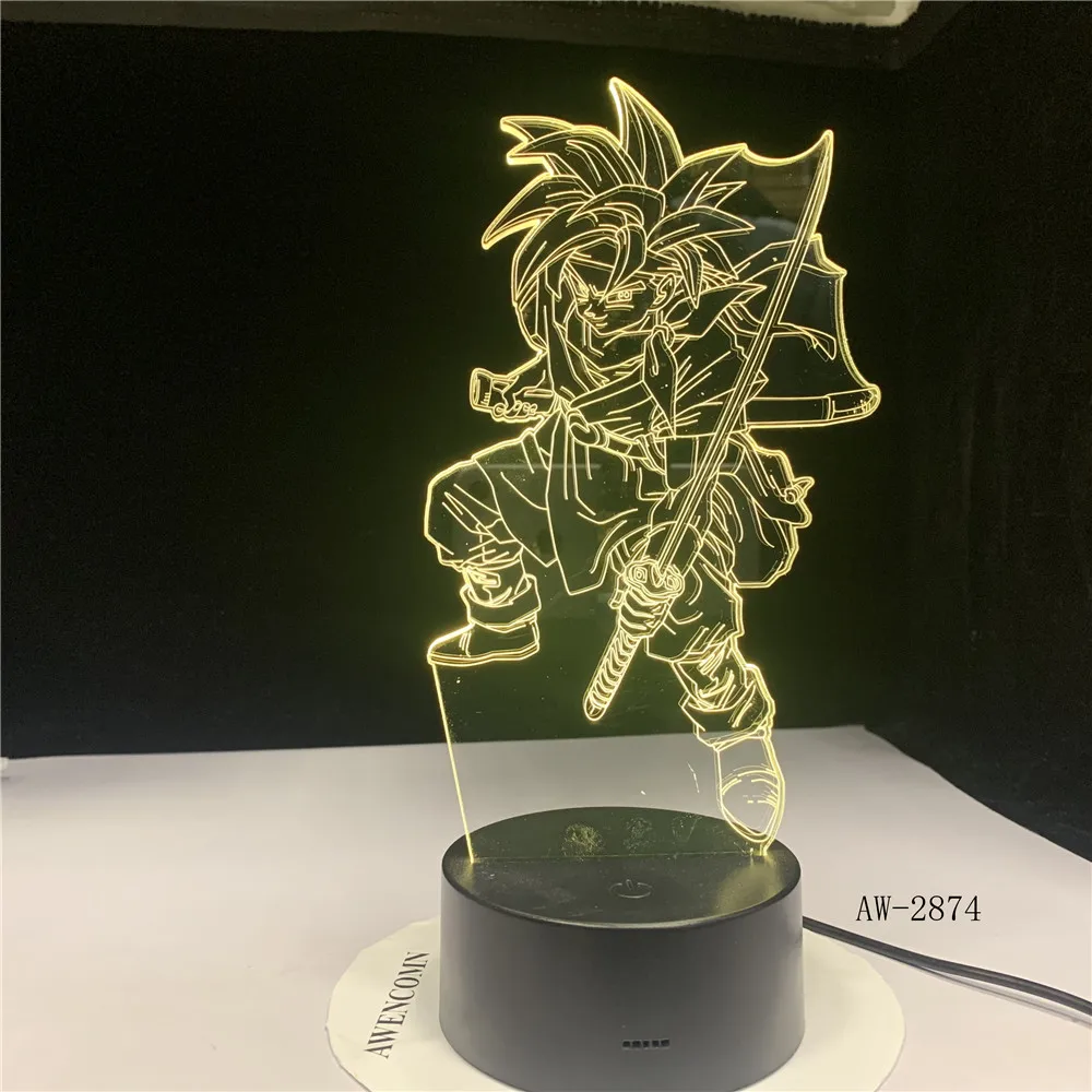 У героя мультфильма Саскэ Утиха Моделирование Led 3D настольная лампа Аниме