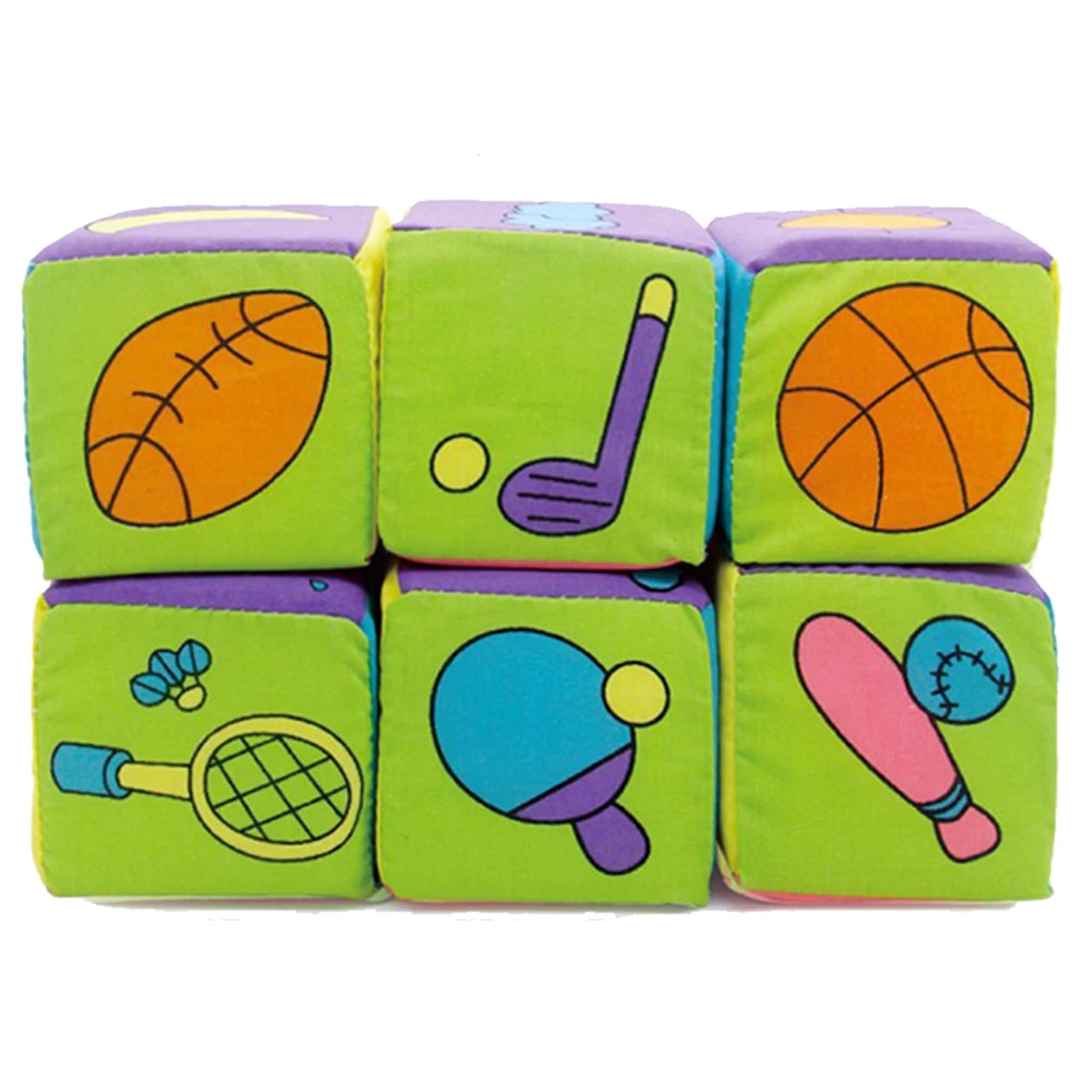 6 шт./компл. строительные блоки из ткани для младенцев новорожденных Мягкая