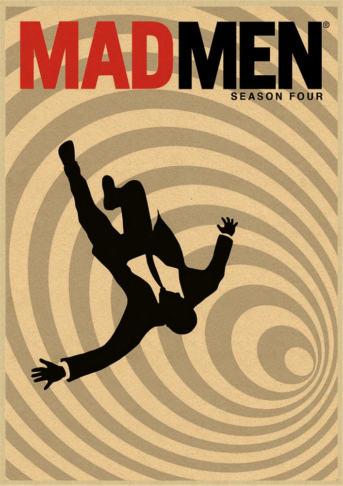Mad men классический фильм крафт-бумага Ретро стиль декоративная печать на крафтовой бумаге настенная живопись наклейки для дома плакаты - Цвет: Синий