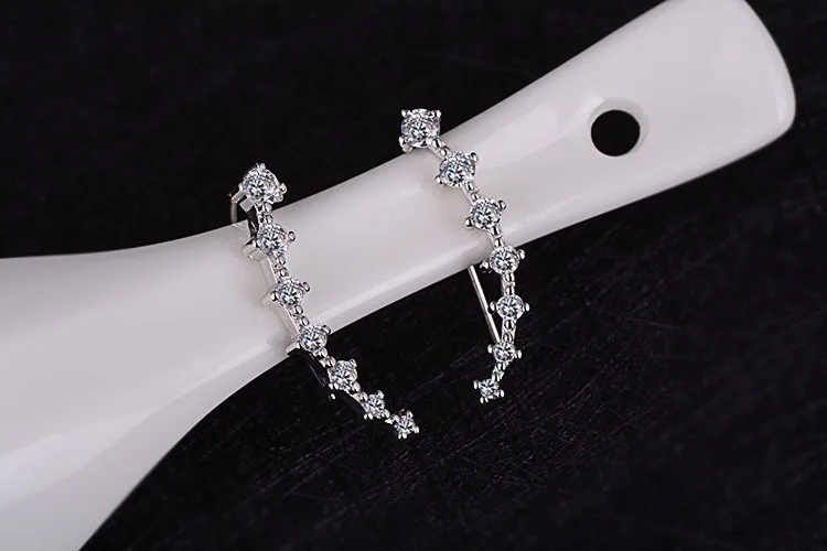 Женские серьги гвоздики из серебра 925 пробы с кристаллами|earrings fashion|earrings wholesalefashion