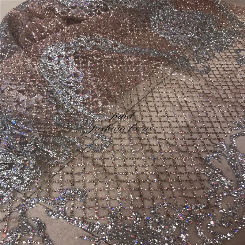 

net embroidered fabric africian gold nude weding dress lace fabric mesh for bridal couture lace wedding dress