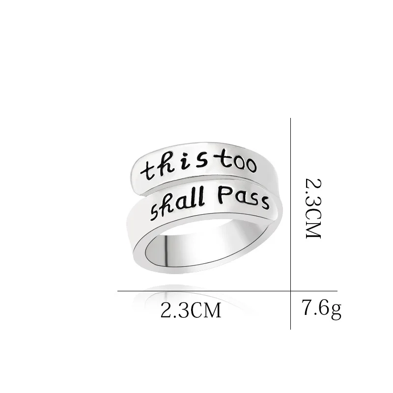 Модное обернутое кольцо витое с надписью this too shall pass для пальцев женщин 24 шт./лот |