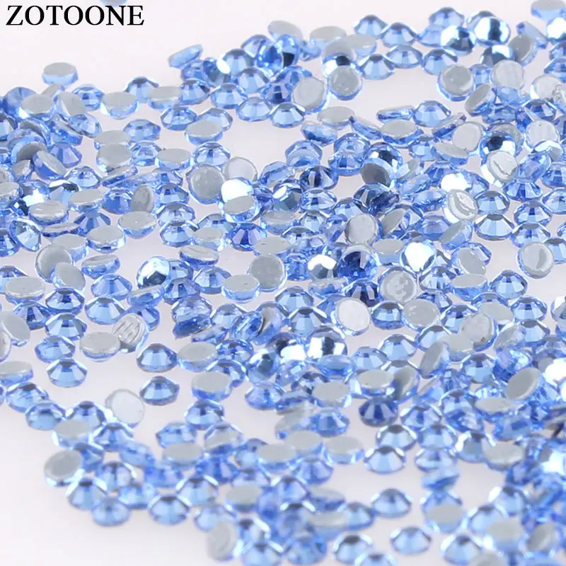 ZOTOONE, 1440 шт, Синие стразы горячей фиксации, SS6-SS20, железные Стразы для одежды, высокое качество, Кристальные Стразы для горячей задней части