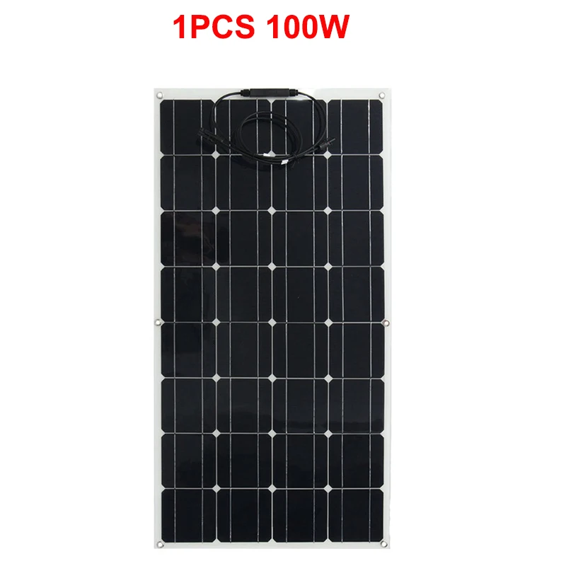 Гибкая солнечная панель 12v батарея набор солнечных панелей 100w зарядное