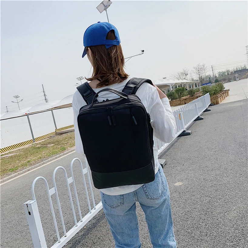 Мужской кожаный рюкзак Aelicy вместительный деловой для ноутбука дорожная сумка