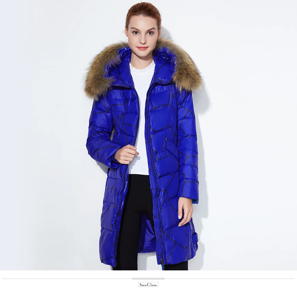 Snowclassic Модные женские зимняя куртка толстый длинный Пальто в полоску Куртки капюшон регулируется талия тонкая теплая обувь с хлопчатобумажными стельками