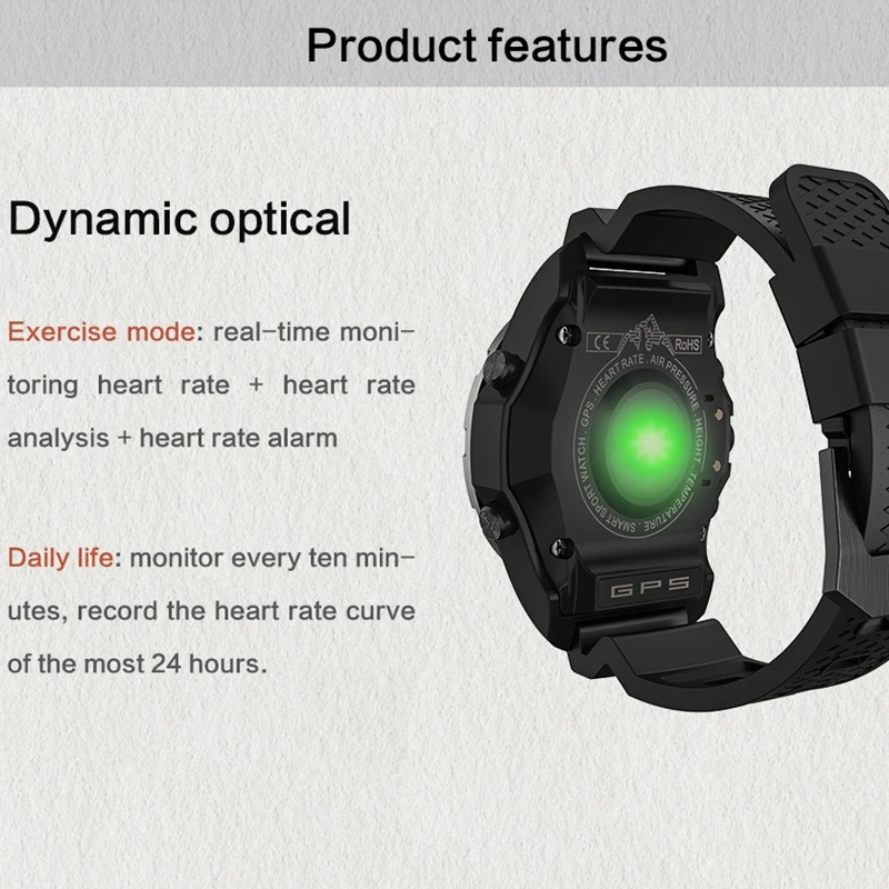 S966 gps Смарт часы для мужчин температура монитора сердечного ритма Smartwatch Android