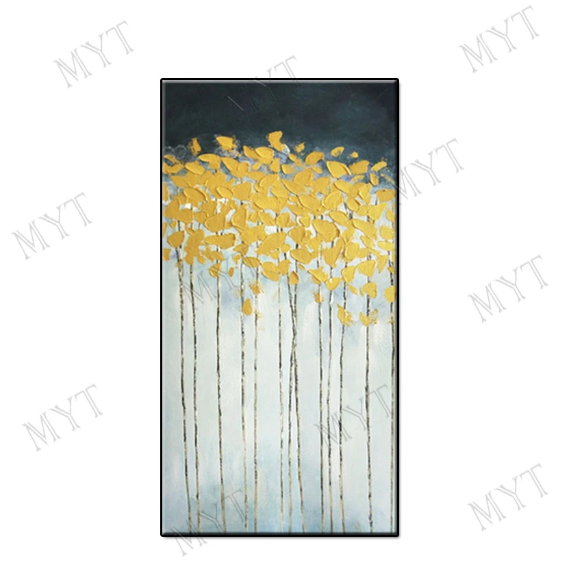 Бесплатная доставка 100% ручная роспись Современные Абстрактные золотые