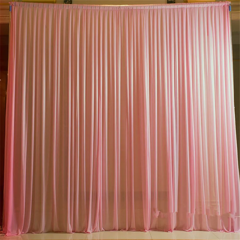 Ice silk wedding backdrops curtain for wedding stage banquet party decoration simple curtain drapes background decoration images - 6