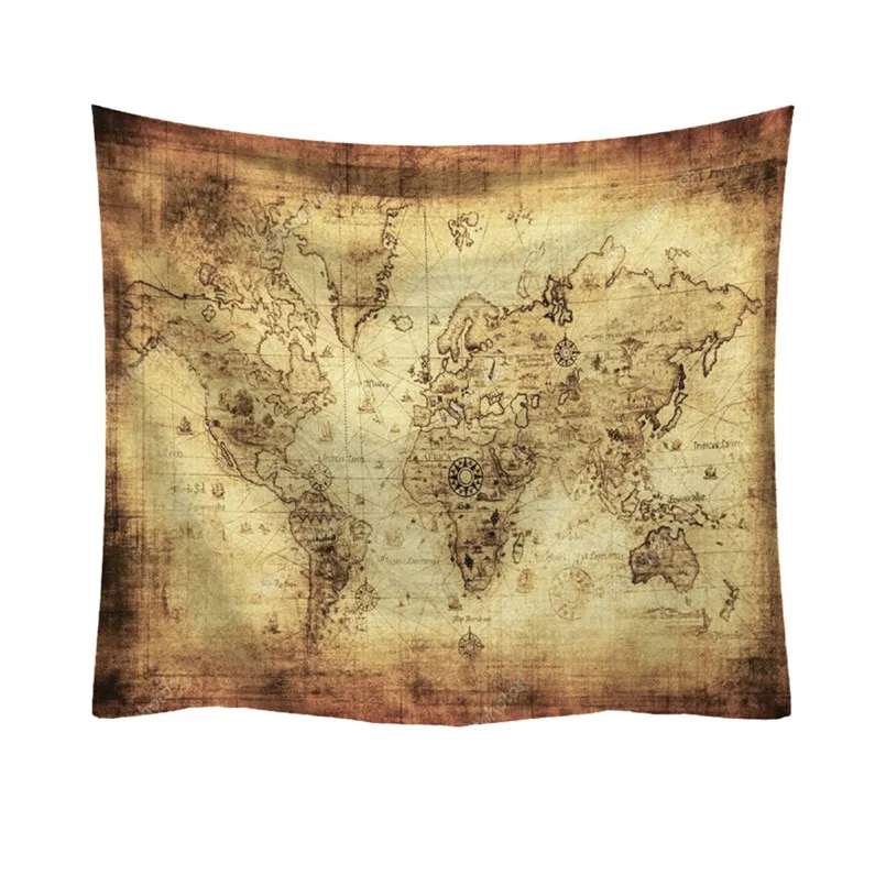 Карта мира индийский гобелен настенный Бохо покрывало пляжное полотенце Коврик