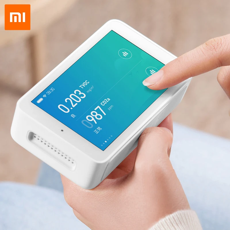 Xiaomi Air Detector отличный точный датчик 3,97 дюйма с модным сенсорным экраном USB интерфейс и дистанционный мониторинг PM2.5 CO2a